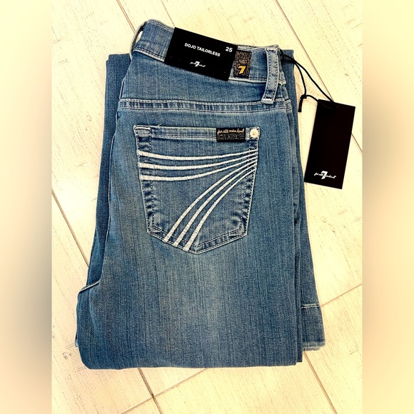 7 For All Mankind Tailorless Dojo Jeans Women's Trousers NWT 7FAMK NWT Size 25 - Picture 1 of 10